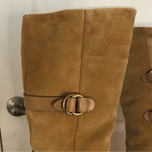 NWT Cole Haan NIKE Air Michelle Shearling Boots Waterproof suede Lamb sheep fur - Picture 3 of 14